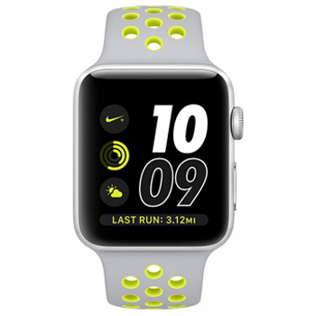 Apple Watch Nike 38mm Silver Aluminum Case with Silver/Volt Sport Band