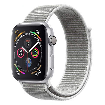 Apple Watch Series 4 GPS 44mm Silver Aluminum Case with Seashell Sport Loop Band