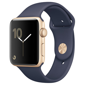 Apple Watch Series 1 42mm Gold Aluminum Case with Midnight Blue Sport Band