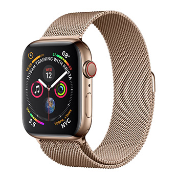 Apple Watch Series 4 40mm Gold Aluminum Case with Gold Milanese Loop