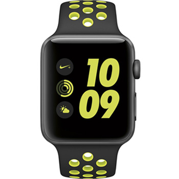 Apple Watch Nike  42mm Space Gray Aluminum Case with Black/Volt Sport Band