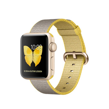 Apple Watch Series 2 Gold with Yellow Light Gray Woven Nylon 38mm
